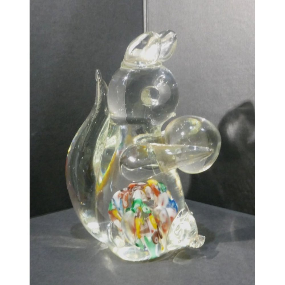 Millefiori Art Glass Squirrel Paperweight Figurine by Ardalt